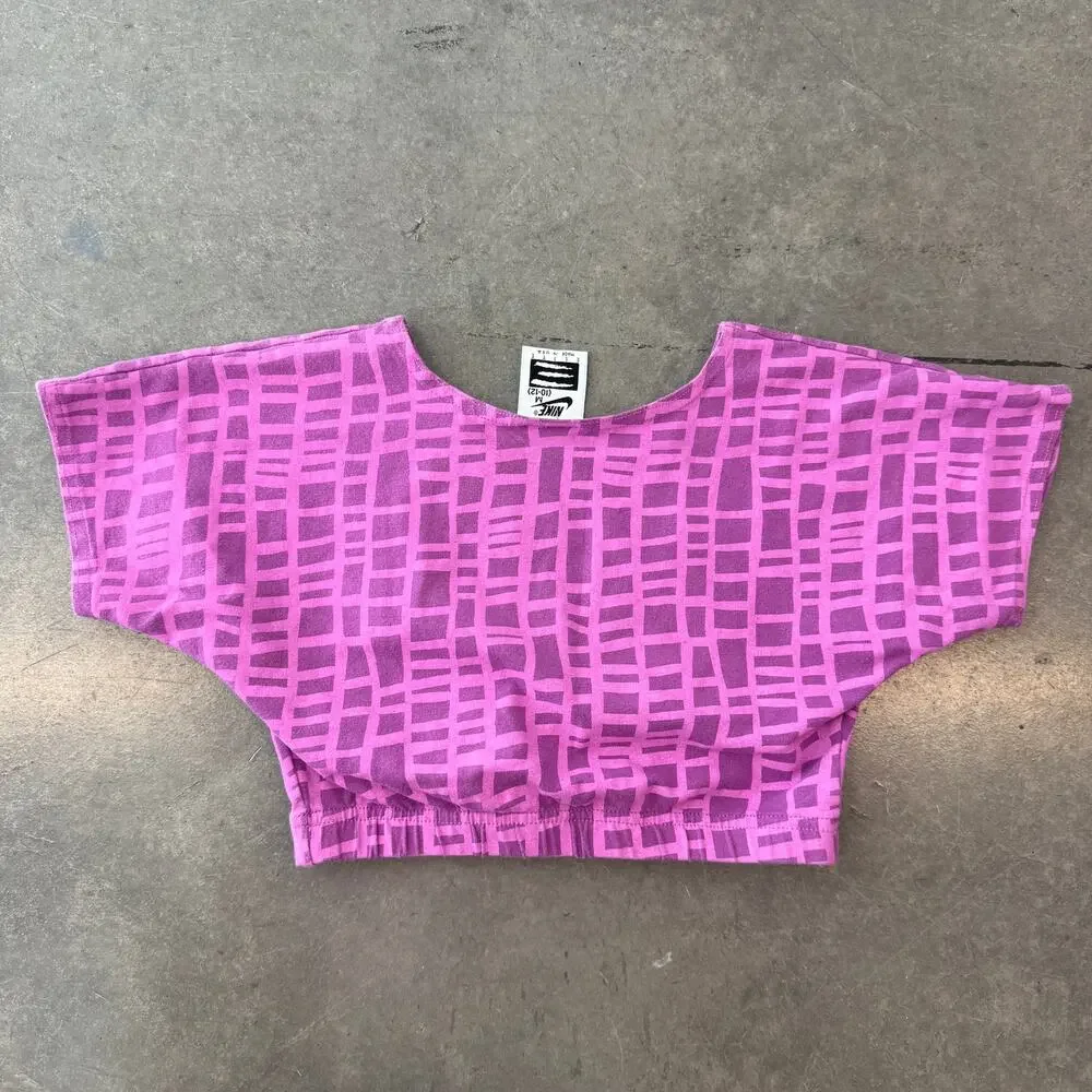 Vintage Y2K Nike Sportswear Elite Purple Cropped T-Shirt Womens M Made In USA